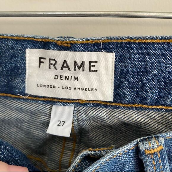 Frame Denim Le Boy Distressed Straight Leg Jeans in Kirkwall - Picture 4 of 9